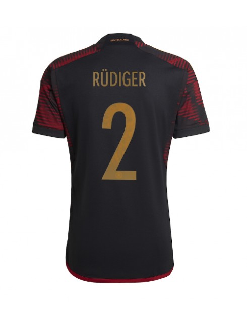 Moški Nogometna dresi replika Nemčija Antonio Rudiger #2 Gostujoči SP 2022 Kratek rokav